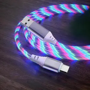 1m usb phone glowing charging cable flow light cord led wire for micro usb type c Fast charger for sumsung 1m usb phone glowing charging cable flow light cord led wire for micro usb type c Fast charger for sumsung