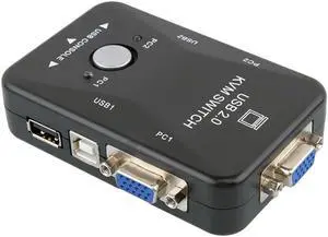 2-Port For Keyboard Monitor USB2.0 Switcher Adapter Video KVM Mouse Switch Box 1920*1440