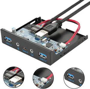 2020 new USB 3.0 4 Ports 3.5 inch Metal Front Panel 20 Pin Connector USB Hub for Desktop