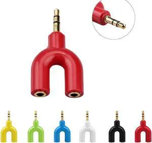 3.5 mm Stereo Audio Y-Splitter 2 Female To 1 Male Cable Adapter for Earphone Headphones Mole phone Computer MP3