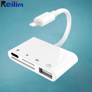 OTG Cable Adapter SD TF card Converter Charger Connection Kit  Sync For iPhone X 8 7 iPad For Lightning iOS 13