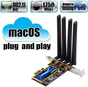 Band 802.11ac Desktop PCIe Wifi Card Wireless Adapter Bluetooth 4.0 BCM94360 For MacOS Hackintosh Windows