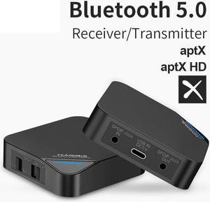 2 in 1 Wireless  Bluetooth 5.0 Receiver Transmitter aptX HD Audio 3.5mm AUX/SPDIF/Type-C adapter for TV/Headphone/Car/PC