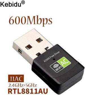 New Version  Driver 600Mbps Wireless USB Wifi Adapter Receiver 2.4+5 Ghz USB Wifi 802.11n/g/b Network Card For PC