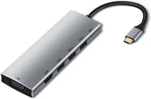 C Hub for Mac Book Pro/Air, iPad Pro 6IN1  C Hub with VGA, 4K HDMI  C Power Delivery, 3  3.0 Hub