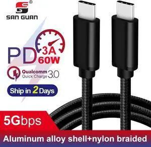 C Cable 3m fast charge for C  Type C Macbook Pro 2m QC 3.0 60W 3A 3.1 Gen1 Type C Cable for