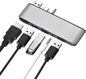 7 in 1 Dock Station Hub USB 3.0 Mini DP 3.5mm Audio to HDMI 4K /TF Card Reader Audio Adapter for Microsoft Surface Laptop 1 2