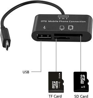 3 in 1 Micro USB Hub Host  TF Card Flash Drive Reader OTG Android Mole Phone Connection Adapter Adaptador with Cable
