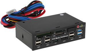 USB 3.0 Hub eSATA SATA Port Internal Card Reader PC Dashboard Media Front Panel Audio Dual Use Live Online