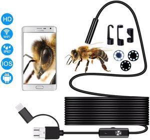 Endoscope Camera 1-10M HD 1200P 8mm 8 LED Mini Waterproof Hard Cable Inspection Camera USB Borescope for Iphone PC IOS