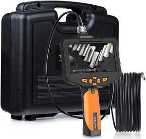 7.6mm Endoscope Camera ip68 Pipe Borescope Waterproof Snake Cam Endoscope with 4.3" LCD Digital Display 6 LEDS 1M//5M Cable