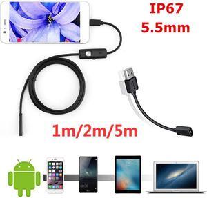1m 1.5m 2m Endoscope Camera HD USB Endoscope with 6 LED  Soft Cable Waterproof Inspection Borescope for Android PC