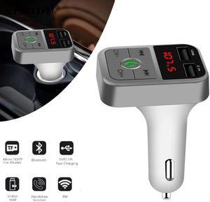 Dual USB Car Charger Bluetooth Handsfree Audio Receiver Voltage Display Car Kit Mobile Phone Charger Auto MP3 Player