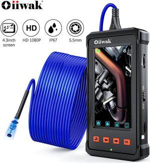 5.5mm Industrial Endoscope Camera 1080P HD 4.3'' IPS Screen IP67 Waterproof Snake Camera Borescope Inspection Camera