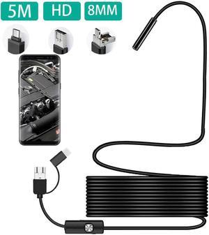 Endoscope Camera USB C Dual Lens Borescope 8mm Inspection Camera 1080P Endoscopic Waterproof Camera for Android Phone
