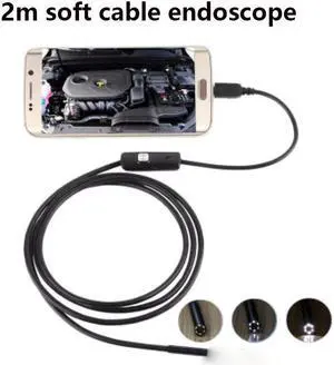 2M Endoscope Camera IP67 Waterproof 6 LED Borescope Auto Repair Pipe Inspection Mirror Telescopic Mirror Tool for Android PC