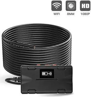 Inspection Camera WiFi Endoscope 2.0 MP 1080P HD Borescope Rigid Snake Cable WIth 8 LED for IOS iPhone Android Tablet