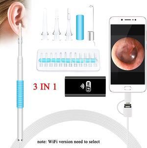 3 In 1 Otoscope USB Earpick 1.3MP Endoscope Inspect Camera Wifi Ear Cleaning Tool HD Visual Ear Spoon for Ios Android Phone Pc