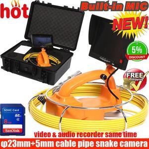 960P AHD Meter counter DVR audio Pipe Wall Sewer Inspection Camera System 60m Pipe Video snake Endoscope Camera with audio