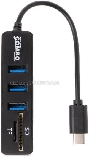 3 Port USB 2.0 Hub USB 3.1 Type C Cable OTG SD/TF Card Reader For iMac for MacBook