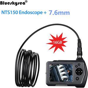 7.6mm borescope Camera New NTS150 3.5" color LCD Display Monitor Inspection Endoscope 6 LEDS Borescope 7.6mm Snake Tube Camera