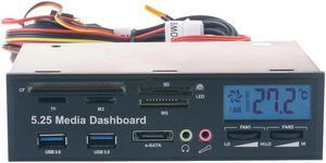 1PC 5.25 Inch USB 3.0 High Speed Media Dashboard Front Panel PC Multi Black Card Reader