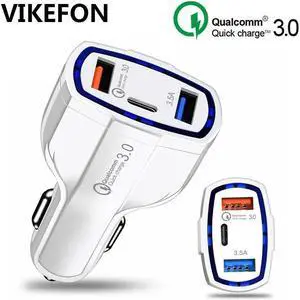 Car Charger Quick Charge 3.0 for iPhone X  S10  Mi 9 Mobile Phone Fast Charging Car Charger QC 3.0 Car-Charger