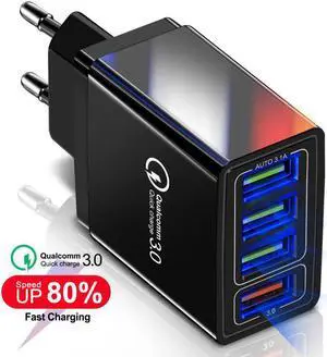 Fast Quick Charger 4 USB C Wall Adapter EU US Plug Power Adapters Converters Accessories For Mobile Phone Type Cable TXTB1