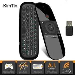 W1 Fly Air Mouse Gyro Sensing Learning Remote Control Rechargeable 2.4G Wireless Keyboard Mouse Mice For Windows For iOS Android