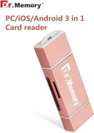 3 in 1Card Reader Lightning tf Memory Reader for iphone 6s 7 plus metal Android OTG adapter