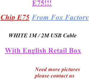 10pcs Original 8ic 1M/3FT 2m/6FT E75 Chip USB Data Cable Charger For Fox 5 5S 6 6s 7 7plus 8 8pl X With New box for new system