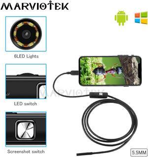 5.5mm 1M/1.5M 6 LED Endoscope Mirco USB Endoscope Camera Android Waterproof Pipeline PCB PC Inspection Mini Camera Endoscope HD