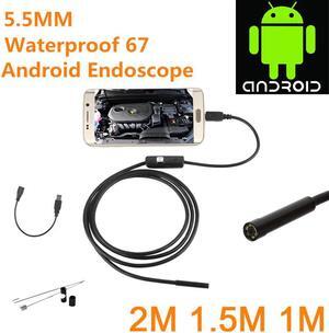 Camera 5.5MM 2in1 Micro USB Camera Mini Camcorders Waterproof 6 LED Borescope Inspection Camera for Android