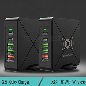 For iphone  Macbook  Tablet Fast Charge 75W Wireless Quick Charge 3.0 USB Type C 45W PD Power Adapter Phone Charger