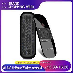 Original W1 2.4G Air Mouse Wireless Keyboard Infrared Remote Learning 6-Axis Motion Sense Remote Control for Android TV BOX