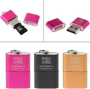 Mini Aluminum Alloy USB 2.0 A Micro SD TF Memory Card Reader Adapter