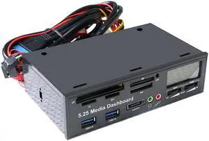 5.25" All In One Media Dashboard Front Panel Multifunction USB3.0 Card Readers PC Multi Card Reader