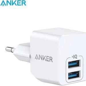 USB Charger, PowerPort Mini Dual Port Phone Charger, Super Compact USB Wall Charger 2.4A Output & Foldable Plug