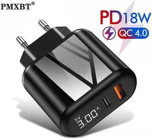 4.0 PD USB Cable Charger 18W Quick EU Plug Charger for iPhone 11 Pro  S10 power delivery Mobile Phone Charge Adapter