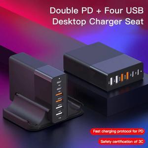 2020 48/65/75w PD QC3.0 Dual Protocol Fast Charge 4/5/6 Port Multi-Function USB Fast Charger Multi-Function Smart Charging Head