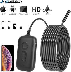 3X Zoom 1920*1080 HD Wireless Inspection Camera 2.0MP 5.5mm WiFi Borescope Semi-Rigid Snake Camera for Android & iOS iPhone