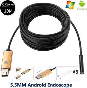 Android Endoscope Waterproof Borescope Micro USB Inspection Video Camera 5.5mm lens 10M  6 leds Hd 640*480 For Smart