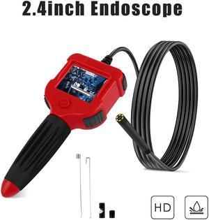 Industrial HD Endoscope with 2.4Inch LCD Screen 8mm Borescope Inspection Camera 1.2m Cable USB Waterproof En