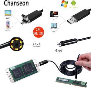 2 in 1 8mm HD 720P USB Endoscope Camera Mini Waterproof Soft Cable Inspection Camera Endoscope Borescope OTG PC  Endoscope