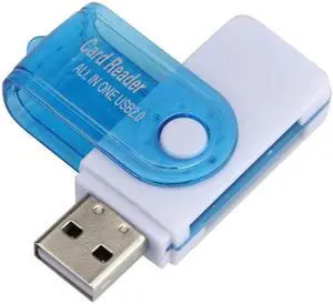 Blue White Fashion USB 2.0 All in one Multi Memory Card Reader for Micro SD/TF M2 MMC SDHC MS Duo 18Jan25