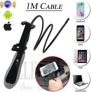 Wireless Wifi Android iPhone Endoscope Camera With Waterproof 1m Hard Cable Snake Tube Pipe Borescope Inspect Camera