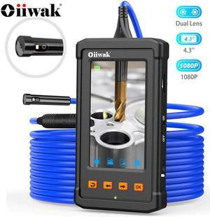 8MM Dual-Lens Industrial Endoscope Inspection Camera with 4.3 1080P Display Screen, Borescope Waterproof Snake Camera