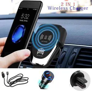 Wireless Charger 10W Mobile Phone Fast Charger Bracket Mount Car Air Vent Phone Holder For iPhone XS XR X 8