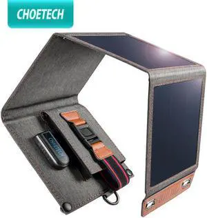 Solar Charger 14W USB Foldable Phone Travel Charger With SunPower Solar Panel Waterproof For iPhone X/8/7/6s/Plus