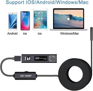 Endoscope Camera HD 1200P 1-10M Mini Waterproof Hard Wire Wireless 8mm 8 LED Borescope Camera For Android PC IOS Endoscope
